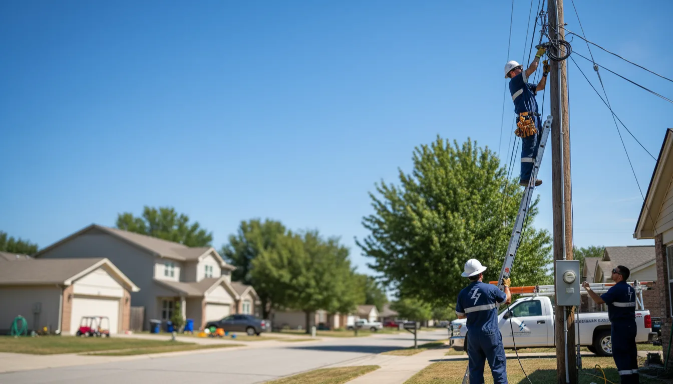 Residential electrician providing installation services in New Boston, TX